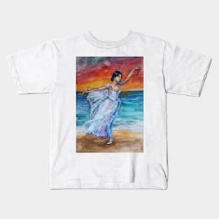 Seascape with Ballerina Kids T-Shirt